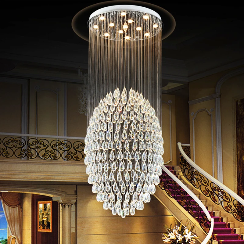 

The most popular modern stair k9 crystal chandelier lighting