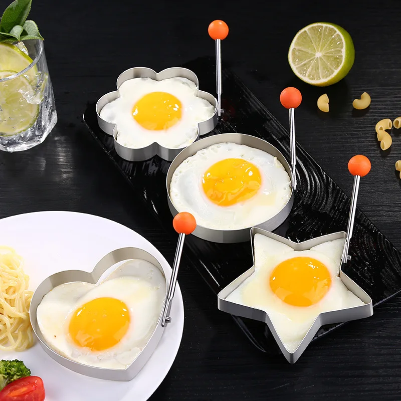 Stainless Steel Fried Egg Mold Pancake Rings Kitchen Cooking Tools 1Pcs 4-Shape