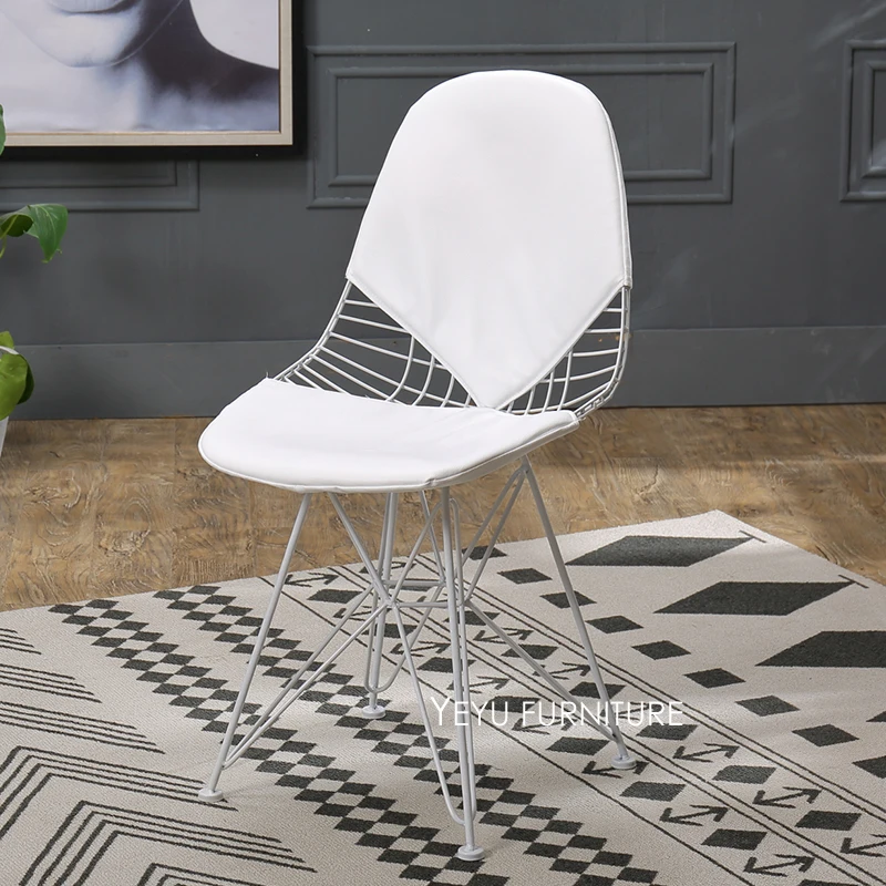 Современный дизайн золотой цвет или белый черный цвет Плетенный металлический стул, модный дизайн Лофт популярная стальная лампа двойная проволока обеденный стул
