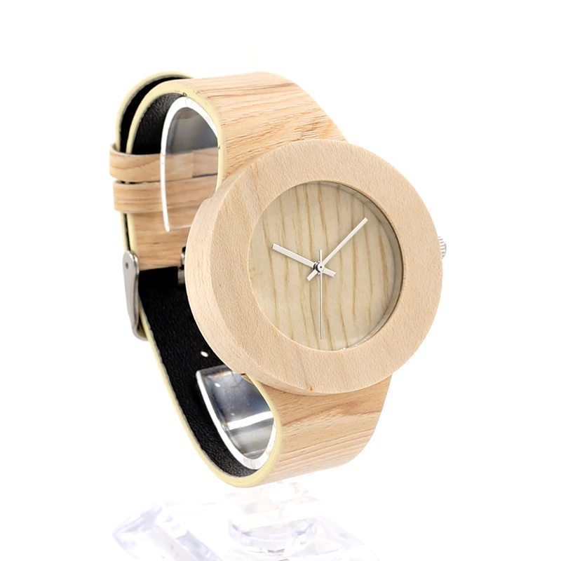 BOBO BIRD Watch Women Leather Band Wood Watches for Men and Women Wooden Wristwatches (13)