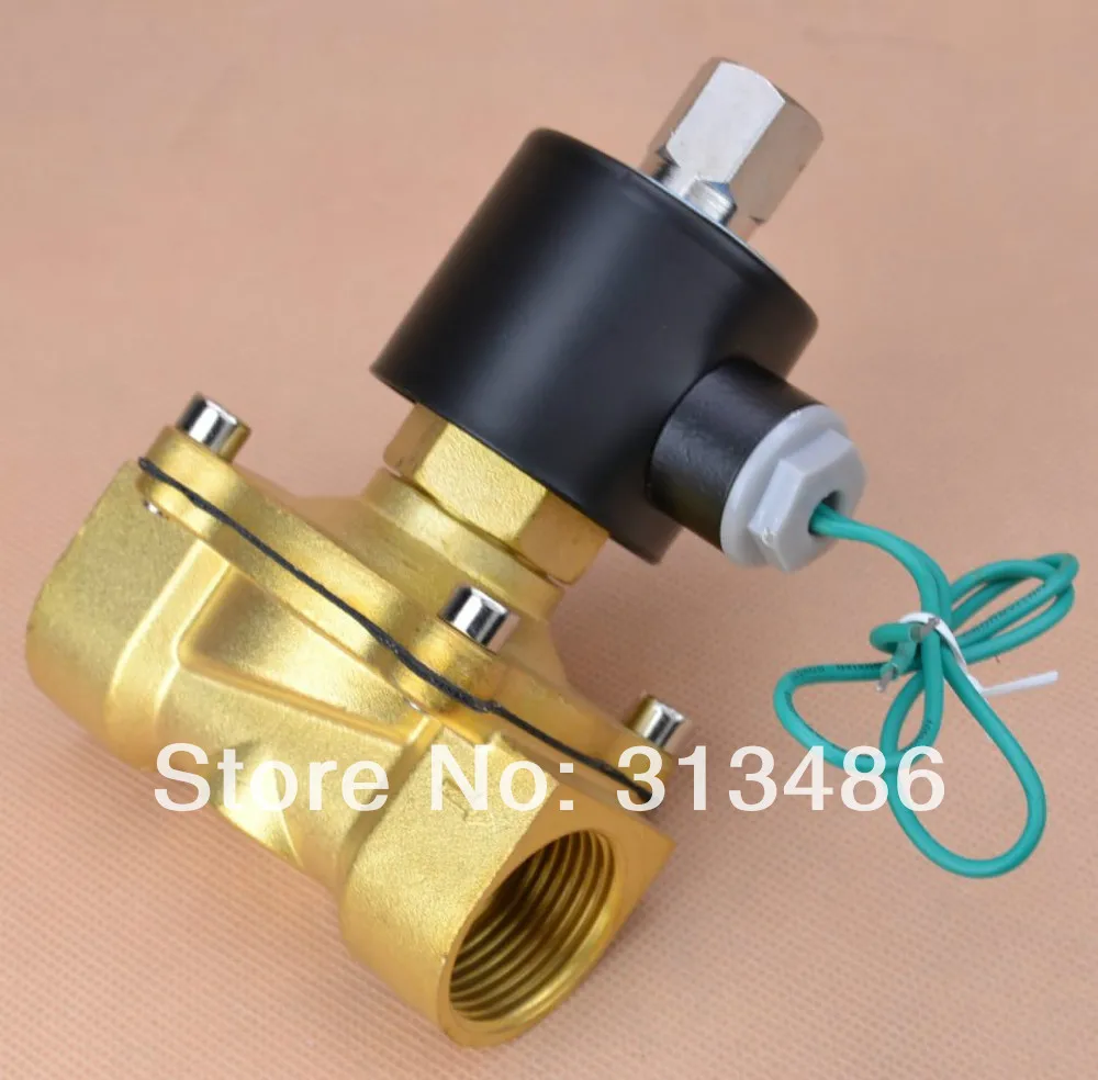 Нормальный открытый тип Латунь Часть Электрический электромагнитный клапан N/O 1''