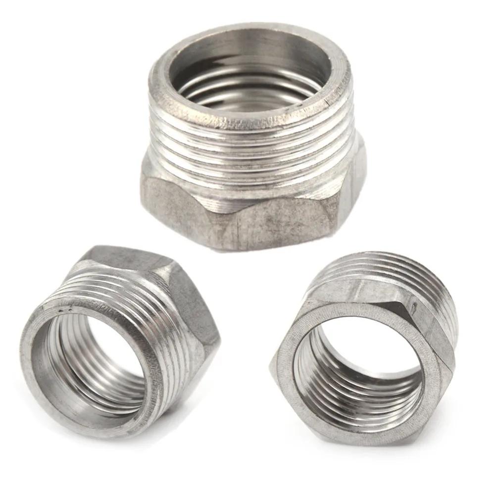 1 шт. 3/4 &quotМужской х 1/2&quot Нержавеющая сталь внутреннюю резьбу втулка редуктора