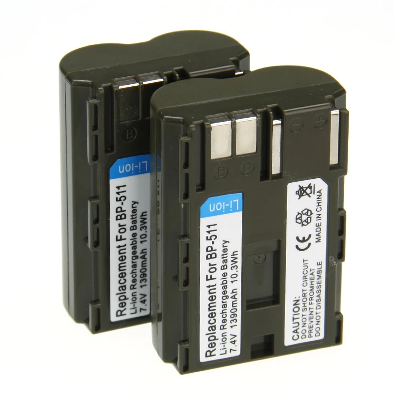 Digital Boy 7.4V 1390mAh 2pcs/lot BP-511 BP 511 Camera LI-ION Battery For Canon 10D 20D 20Da 300D 30D 5D 60D Z1 | Электроника