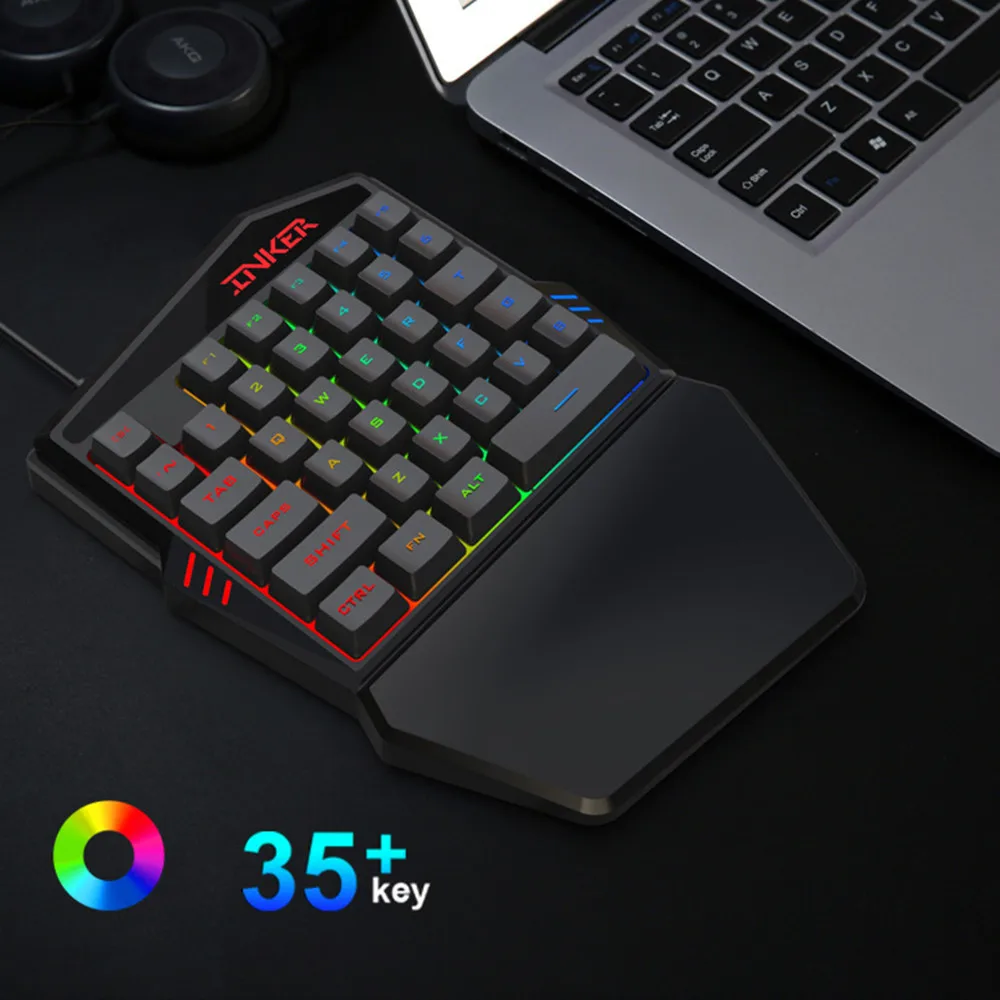 Игровая клавиатура механическая мини 35 клавишная LED подсветка Usb эргономичная с