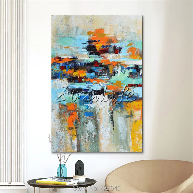 Pinturas al óleo en lienzo pintadas a mano, cuadros abstractos modernos y  grandes, decoración del hogar, cuadros artísticos de pared, cuadros baratos,  000017 - AliExpress