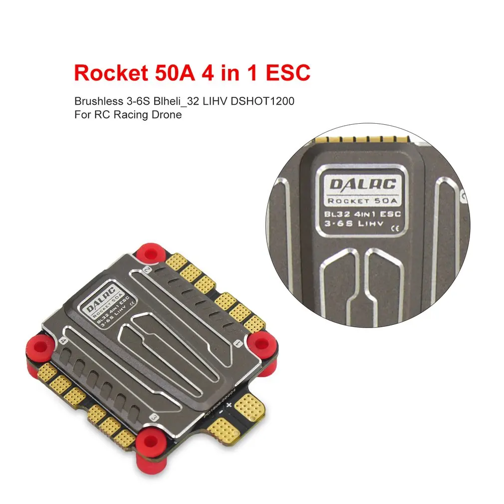 DALRC Rocket 45A 4 в 1 ESC Бесщеточный 3-6S Blheli_32 LIHV DSHOT1200 для DIY FPV гоночный Дрон совместим с F405 F722 FC