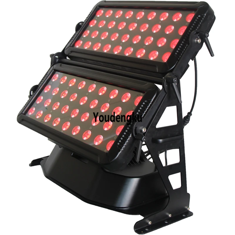 double heads 72x18w 6 in 1 Outdoor led city color light RGBWA UV 6in1 led wall wash light city color IP65