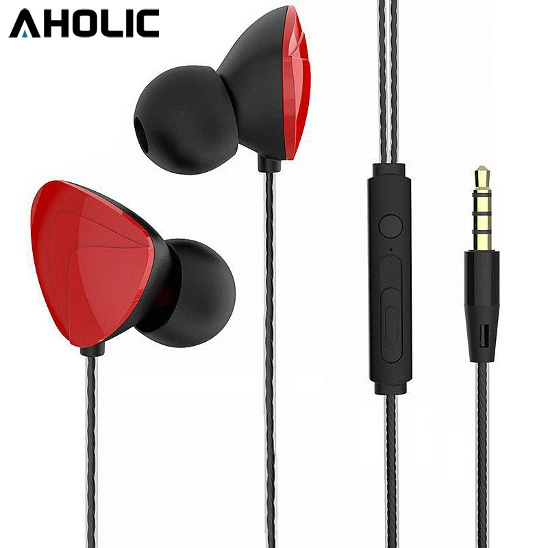 

AHOLIC HiFi Stereo Earphone Dynamic Music Earbuds Headphone With Mic 3.5mm Sports Running Earphones for Xiaomi Samsung Huawei