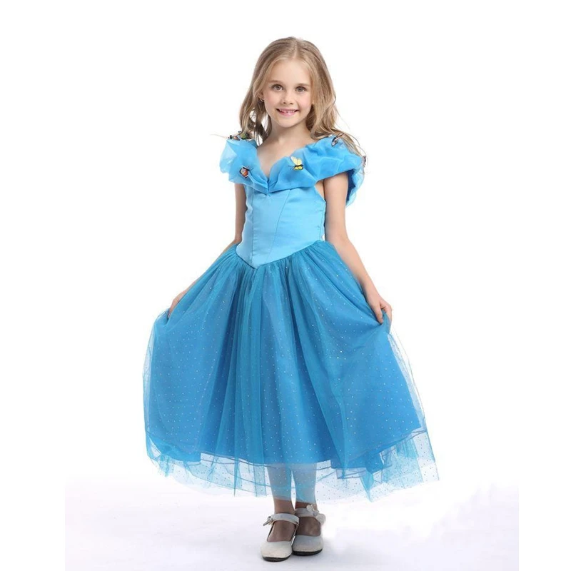 GrayGirl Dress Girl Kids Butterflies Sleeveless Party Cosplay Costume Children Birthday Pageant Fancy Wedding | Детская одежда и