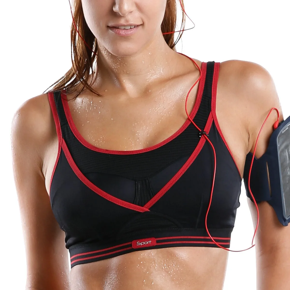 

Women's High Impact Wire Free Non Padded Racerback Gym Active Sports Bra