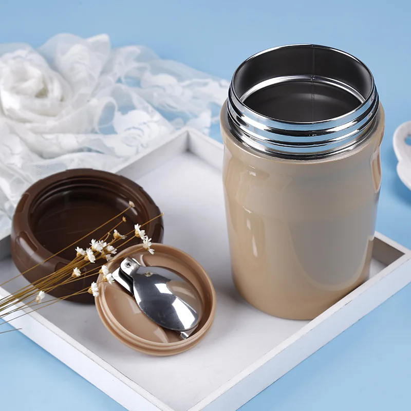 

500ml Stainless Steel Thermos Bottle Food Container Braised Beaker Thermal Stew Pot Insulation Soup Thermoses DW008