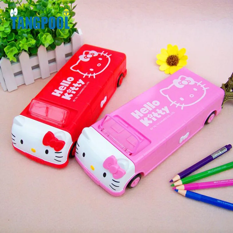 2016 Multi function Automatic Pencil Case with Wheel Double Layer