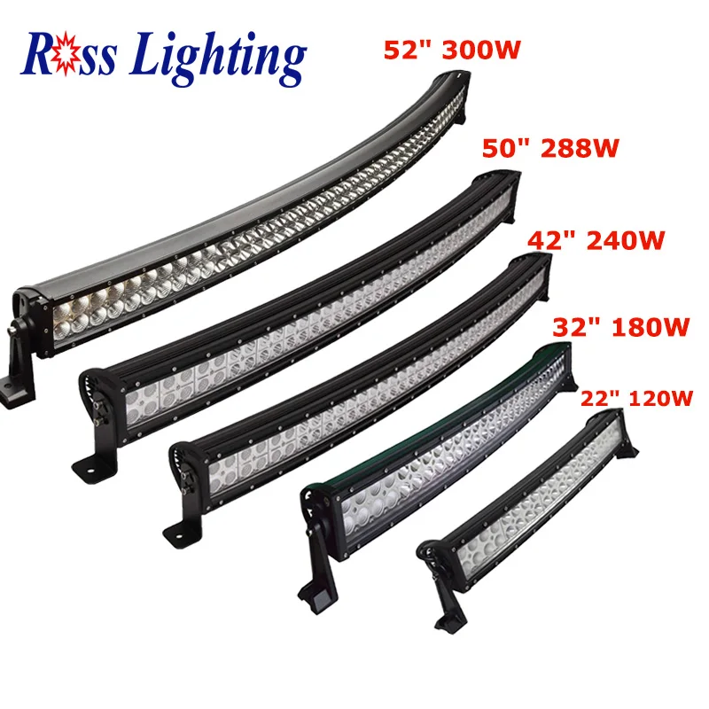

Curved 22/32/42/50/52" inch 120W 180W 240W 288W 300W Offroad LED Work Light Bar for Tractor Boat 4WD 4x4 Car Truck SUV ATV