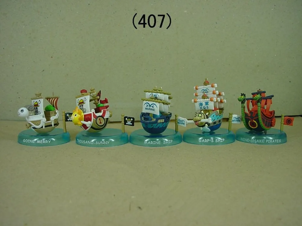 

5pcs/set One Piece Thousand Sunny Pirate Going Merry Ship Anime Collectible Action Figure PVC Collection toys for christmas gift