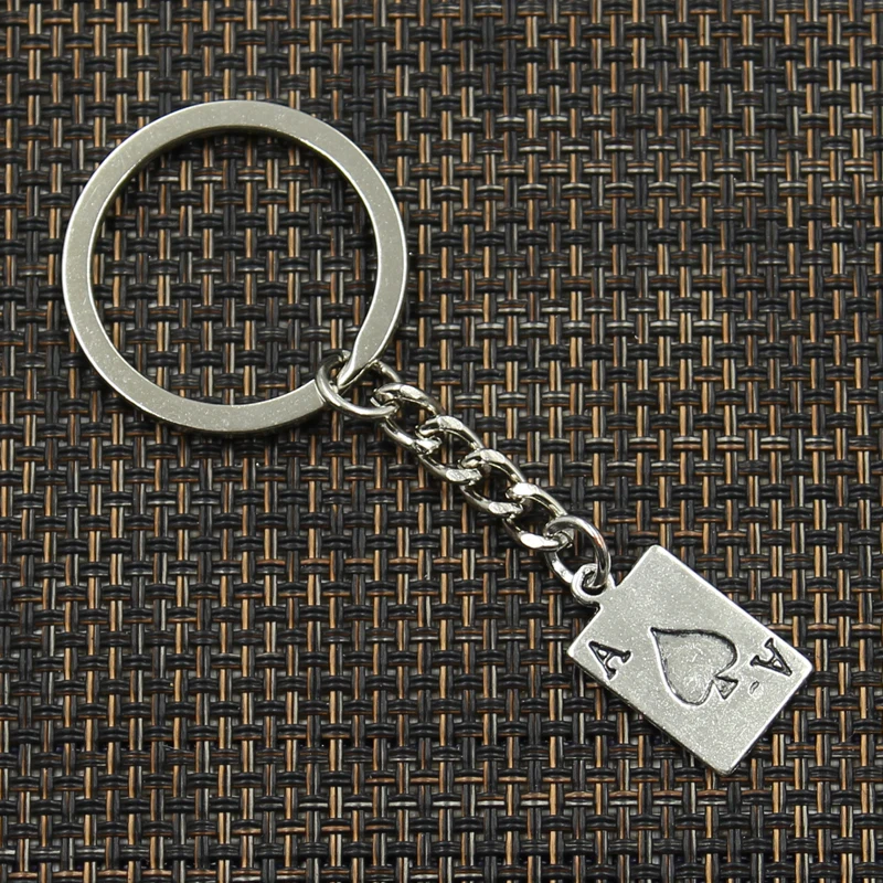 Брелок 20x12 мм ace of spade игральные карты подвески с символикой покера DIY мужские ювелирные изделия автомобильный брелок для ключей кольцо держатель сувенир для подарка
