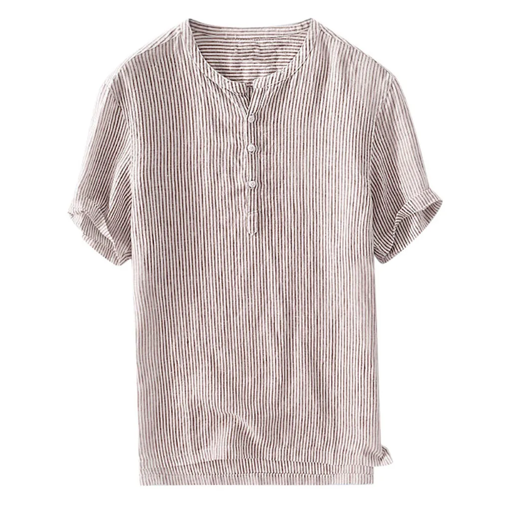 الصيف الرجال بارد رقيقة تنفس شريط زر القطن قميص قصير كم M-3XL الكلاسيكية أزياء شخصية
