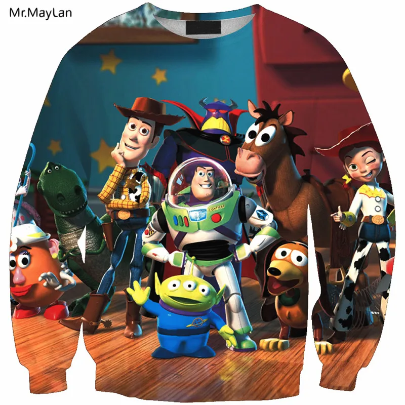 New fashion Unisex Sweatshirt 3D Toy Story Print Simple Hip Hop Casual Relaxtion Oversized 5XL Jackets Hipster Boys Coat Clothes