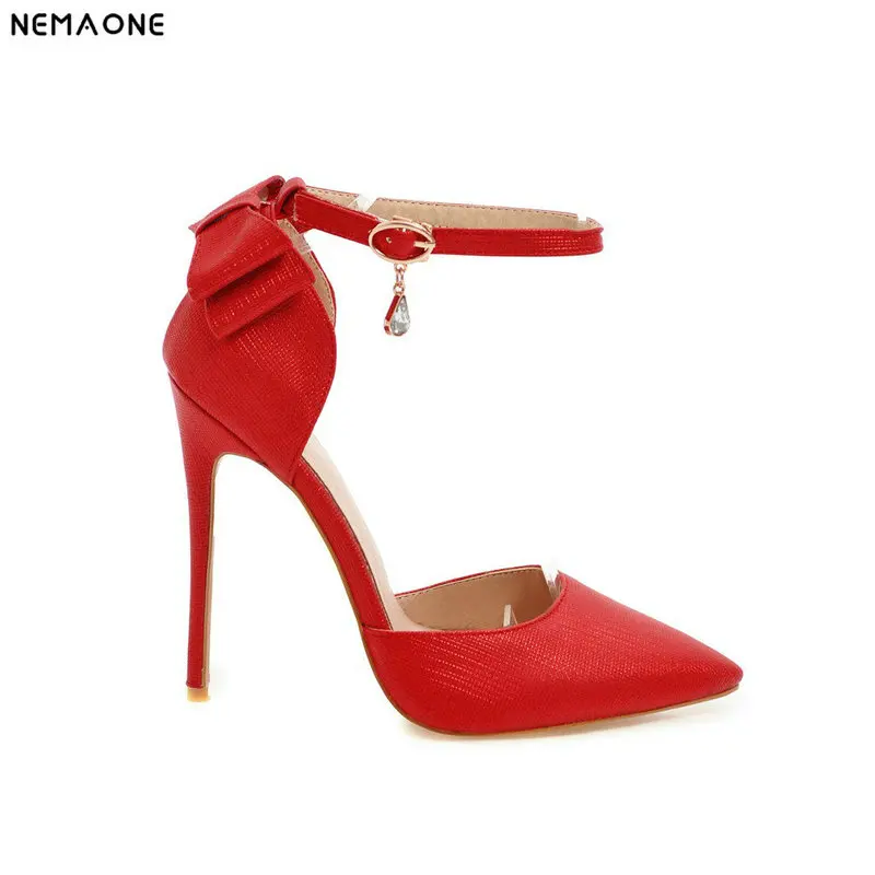 

NEMAONE New super high heels shoes woman ankle strap women pumps summer wedding shoes model fashion show shoes
