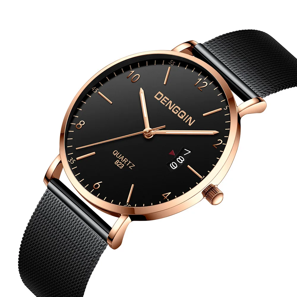 

GEMIXI Fashion Luxury Quartz Sport Military Stainless Steel Dial Leather Band Wrist Watch Sep.26