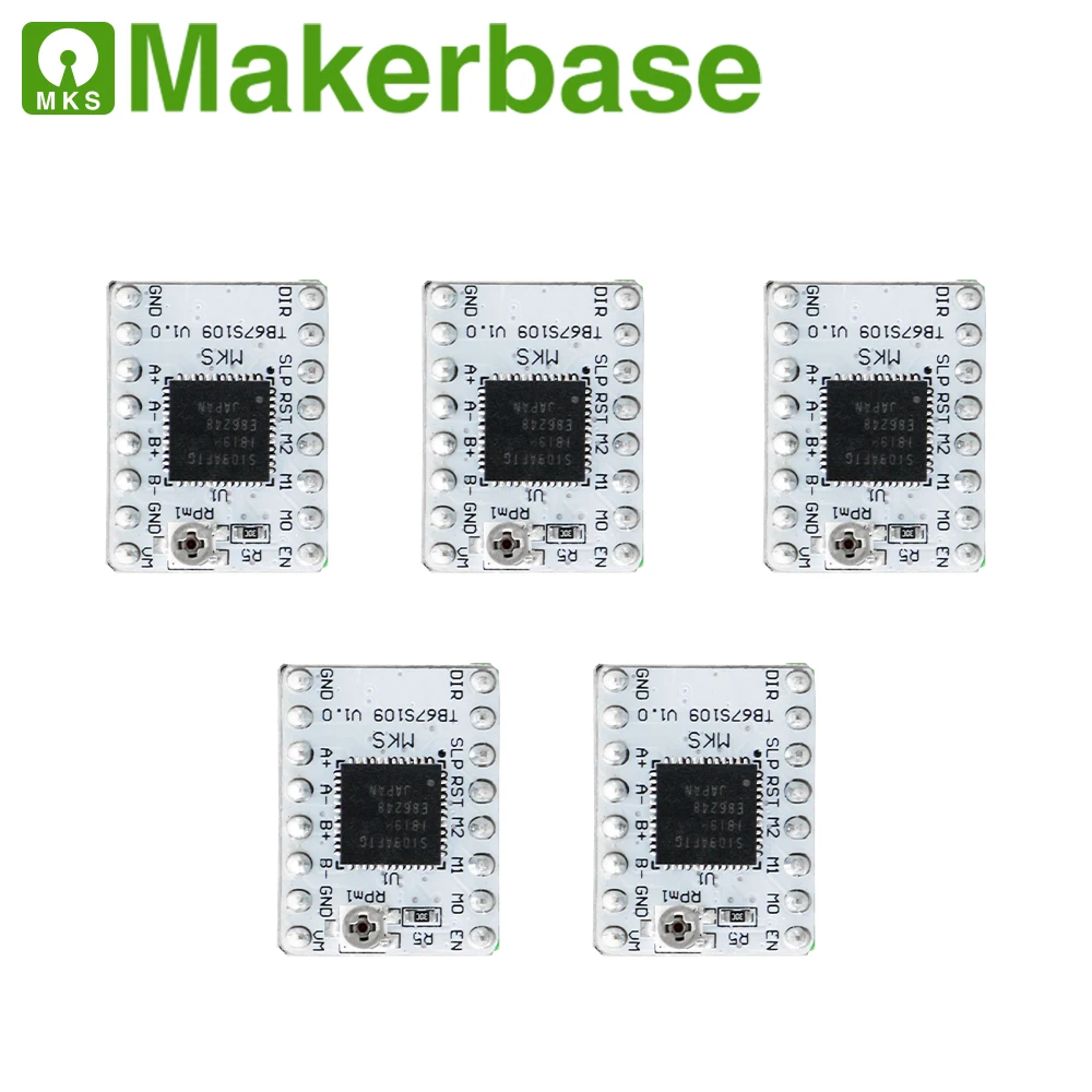 5 шт./партия, запчасти для 3D-принтера StepStick MKS TB67S109 Драйвер шагового двигателя, поддерживающий 1/32 микрошагов и максимальный ток 3.3A