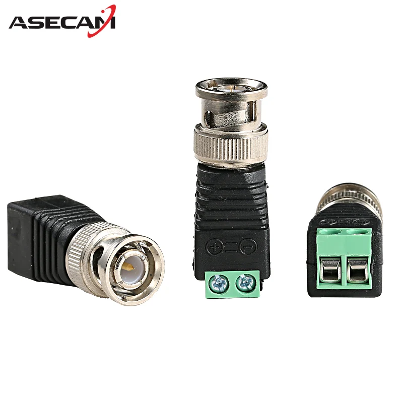 BNC Video Balun Connector Plug Adapter Mini Coax CAT5 To Security Camera For CCTV System Accessories