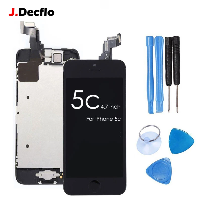 Complete Replacement LCD Touch Screen Digitizer Assembly For iPhone 5c+Home Button+Front Camera+Ear Speaker+Tools Gifts | Мобильные