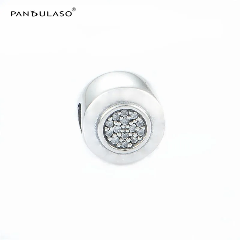 

Women Original Silver 925 Jewelry Signature Round Crystal Beads for Jewelry Making Clear CZ DIY Charm Silver Beads for Bracelets