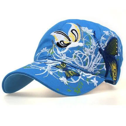 Летняя Женская бейсбольная кепка с вышитой бабочкой Ms. Уличная Солнцезащитная