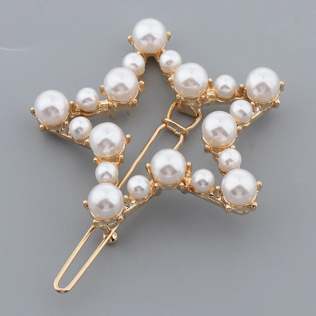Artificial Pearls Metal Hair Clip Clamp Hairpins Headpiece Hair Accessories - 5 Exquisite Styles to Choose