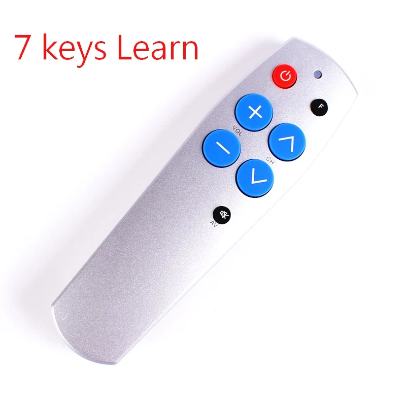 Remote control with Learn function for TV,STB,DVB,TV box, 7 big buttons copy IR code, simple and easy use Remote control with Learn function for TV,STB,DVB,TV box, 7 big buttons copy IR code, simple and easy use