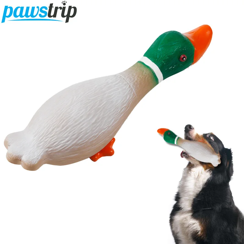 

30cm Large Dog Toy Rubber Puppy Chew Toys Interactive Goose Dog Sound Toy Squeaky Pet Toys For Dogs petshop