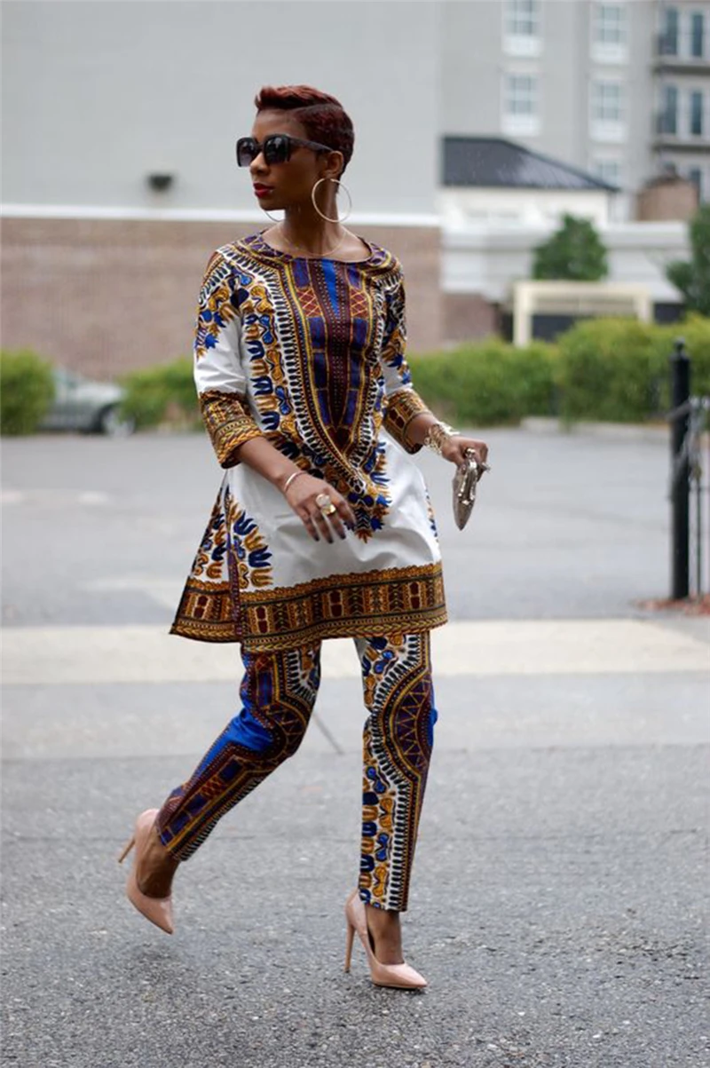 H&D African clothing African dashiki clothes leisure leisure two sets Pants coat Woman printing clothing