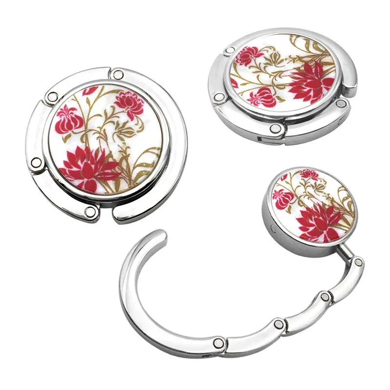 

1PC Circular Mini Bag Hanger Creative Metal Dinner Party Table-Side Buckle Portable Hanging Bags Hook Birthday Gift Random Color