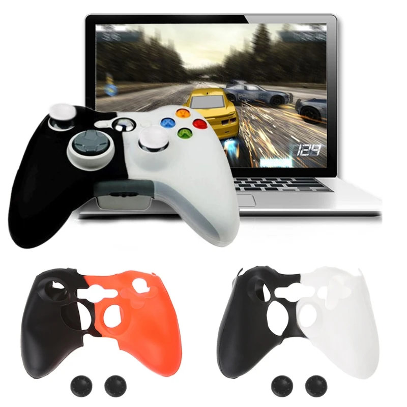 

Double-Color Silicone Gamepad Cover Case 2 Joystick Cap For XBOX 360 Controller