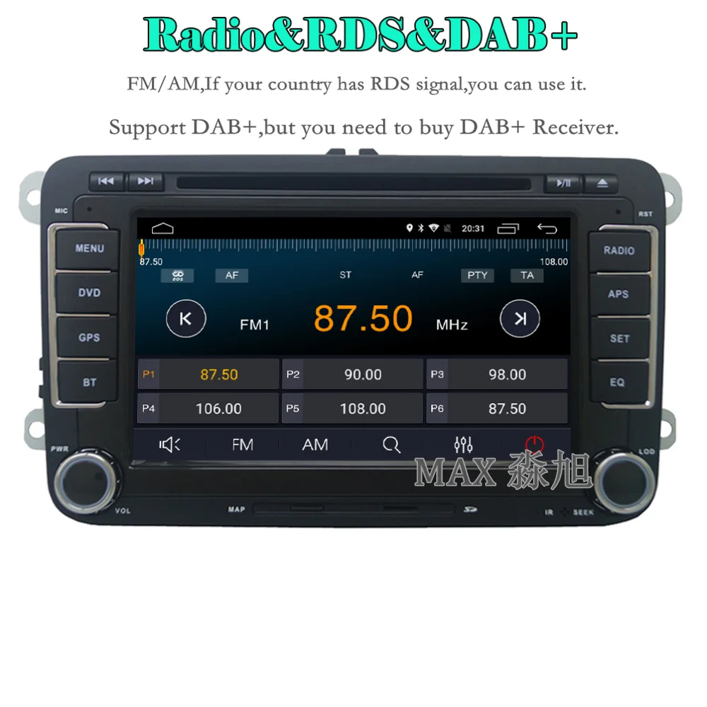 Flash Deal MAX HD 1024*600 2G+16G Android 6.0 Car DVD Player for VW Passat B6 CC JETTA Tiguan Skoda Golf with Radio BT swc GPS map 4G WIFI 3