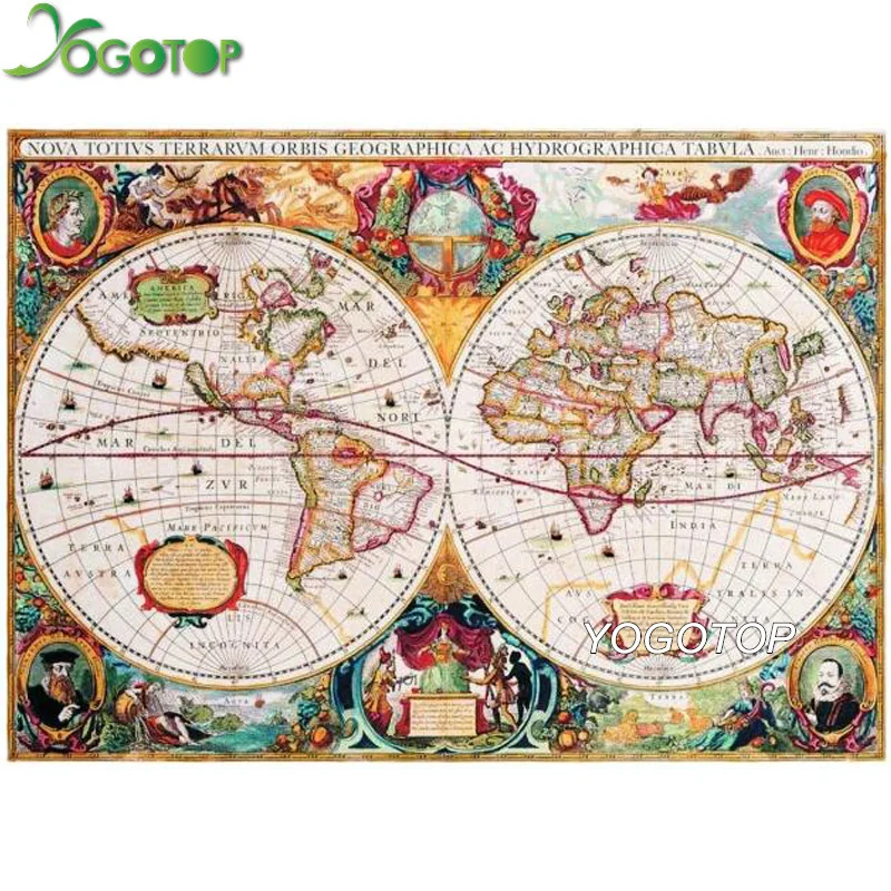 

YOGOTOP Diy Diamond Painting Cross Stitch world map 5D Mosaic Square Needlework Diamond Embroidery Handmade Crafts VD940