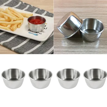 

12pcs Sauce Dipping Bowls Cups Reusable Stainless Steel Sauce Container for Home Restaurant Dinner Party
