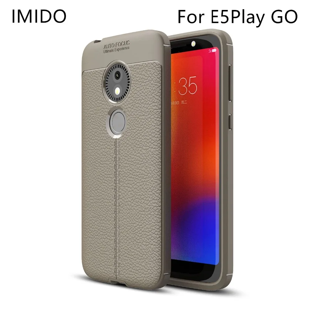 Для moto E5 PlayGO роскошный мягкий Силиконовый ТПУ личи кожаный чехол для телефона