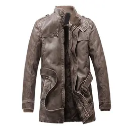 Кожаная куртка мужская тонкая теплая Мужская s стираемая Кожаная Мотоциклетная байкерская куртка