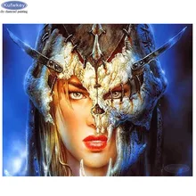 Квадратные/круглые камни алмазная живопись на заказ eigen foto 5D DIY Вышивка крестиком Алмазная череп Женская Мозаика Декор для дома