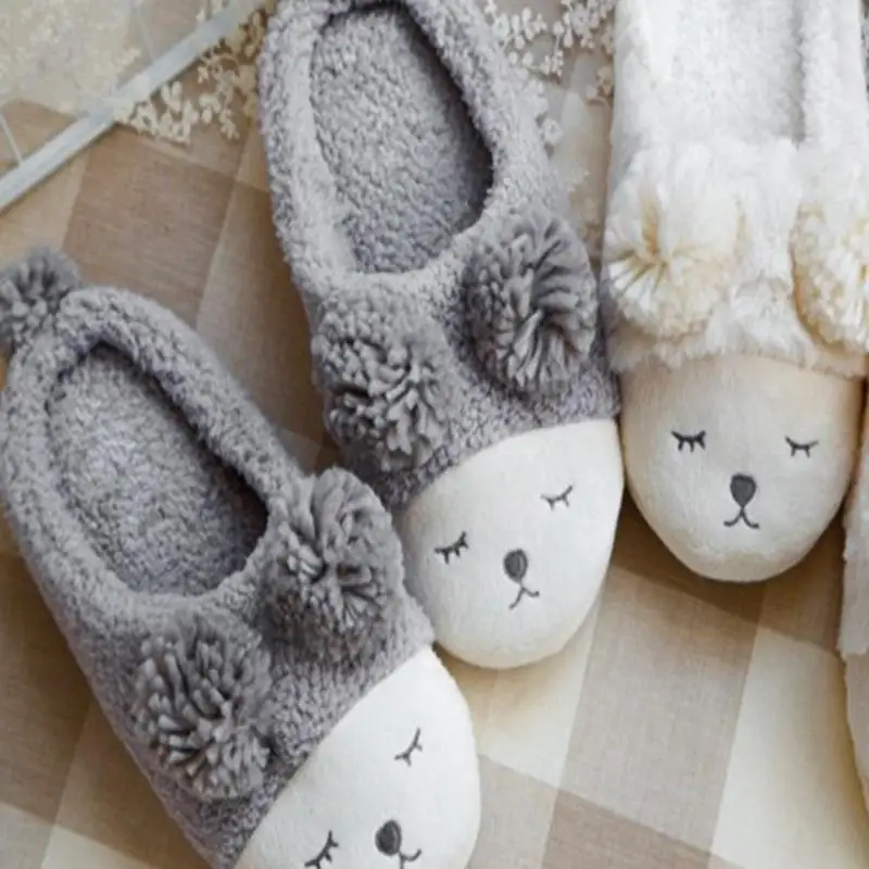 

New Cute Sheep Animal Cartoon Women Winter Home Slippers For Indoor Bedroom House Warm Cotton Shoes Adult Plush Flats #926