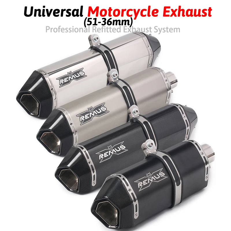 

Universal Motorcycle Real Carbon Fiber Slip On Exhaust Muffler Pipe Escape with DB Killer for Most Motorcycle