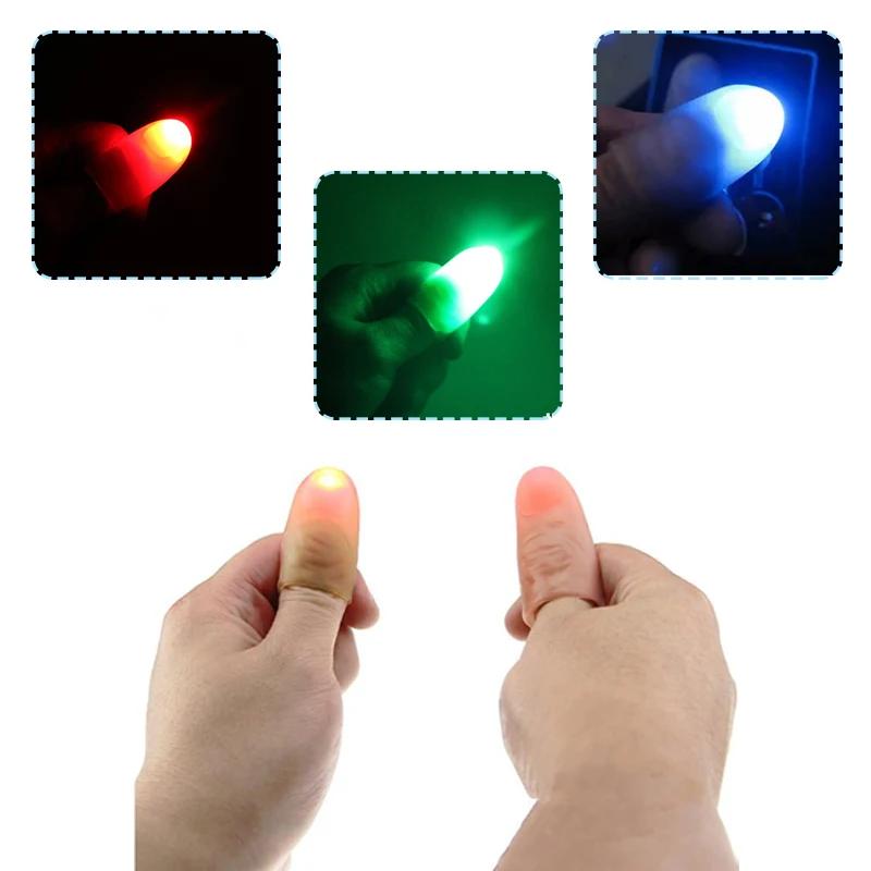 

2Pcs Party Magic Light Up Thumbs Fingers Trick Appearing Light Close Up