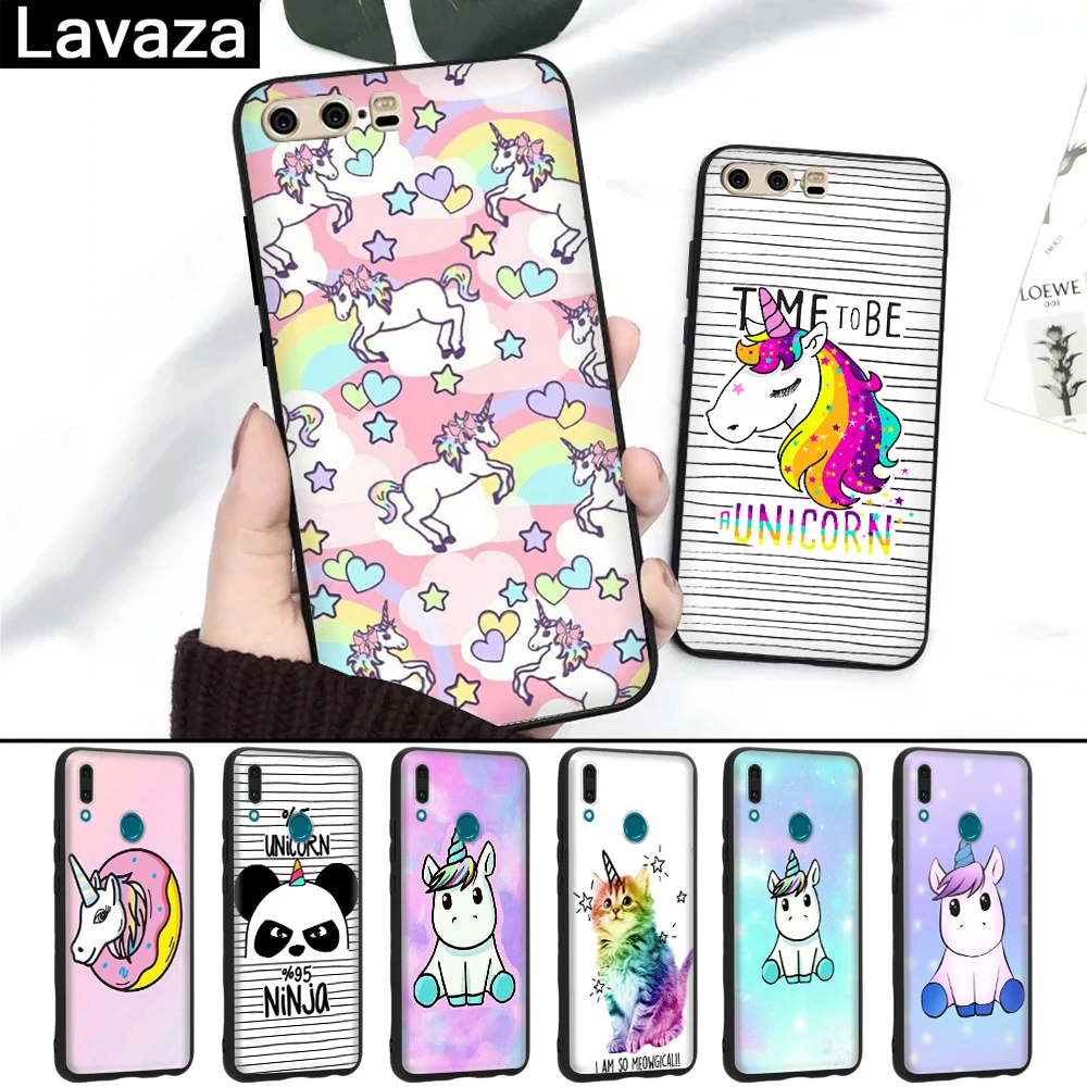 

Lavaza Unicorn In The Colorful Sky Silicone Case for Huawei P8 Lite 2015 2017 P9 2016 Mini P10 P20 Pro P Smart 2019