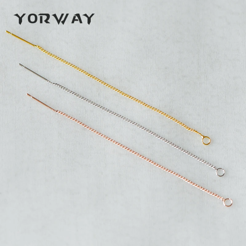 

10pcs/lot Gold/ Silver/ Rose Gold Ear Threader Earrings, Earwire Thread with Open Jump Ring, Tarnish Resistant (GB-147)