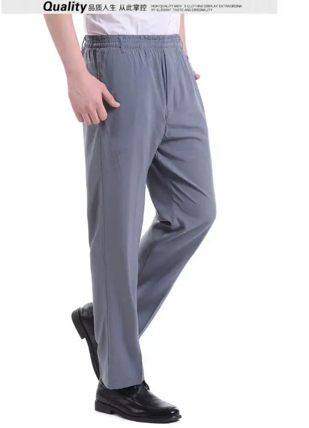 2019 весна лето мужские повседневные брюки с высокой талией плюс размер брюки мужские свободные эластичные талии тонкие брюки мужские LY330