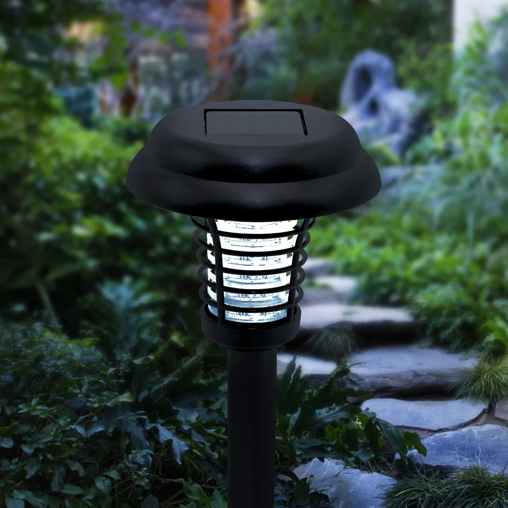 Outdoor Solar Power LED Light Mosquito Repellent Bug Zapper Killer UV