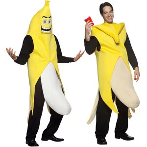 Funny Banana Fancy Dress Costume For Men Fruit Party Funny Banana Fancy Dress Costume For Men Fruit Party Cosplay Disfraz Carnavales Os Carnival