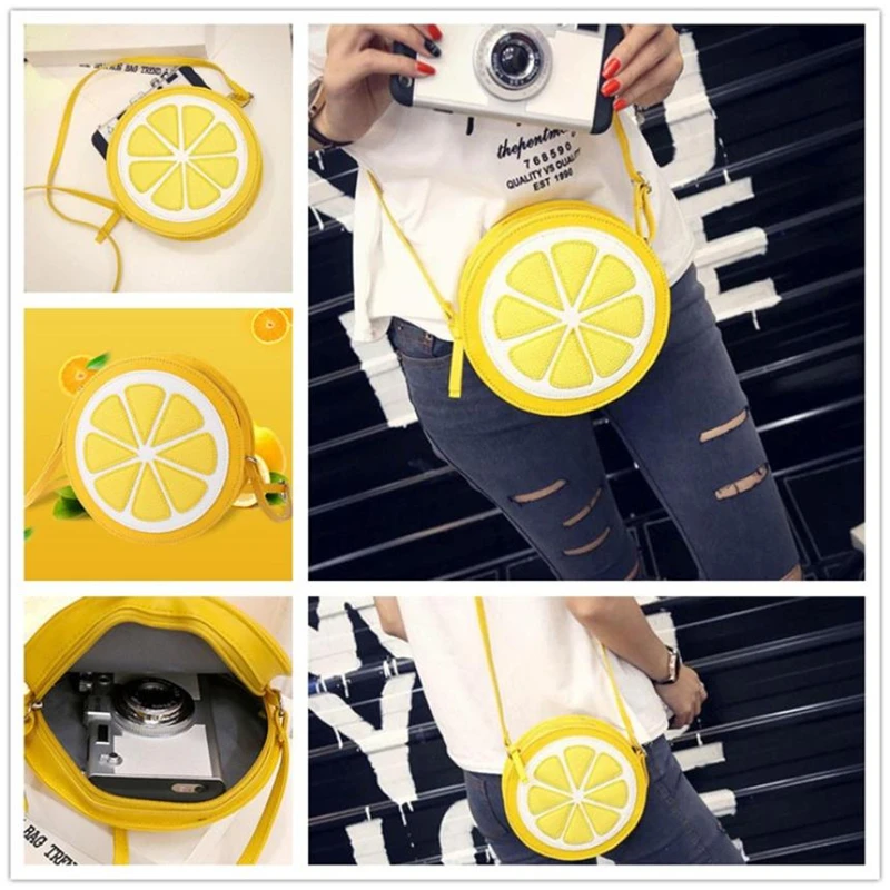 Crossbody bags for women Shoulder bag Messenger bag women's Female Fashion Personality Round Lemon Shoulder Bag         O0726#2309