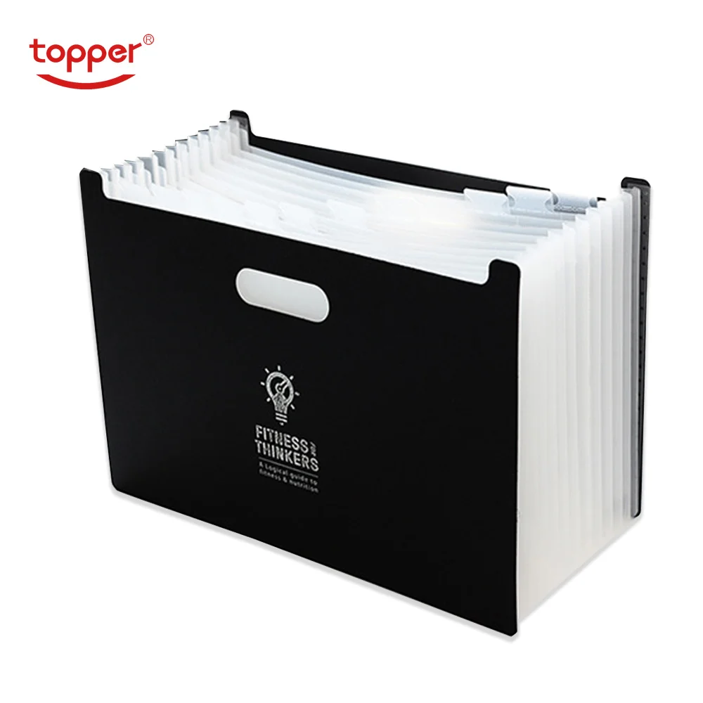 TOPPER 12 карманов PP расширяющаяся папка для файлов A4 Органайзер Портативный бизнес